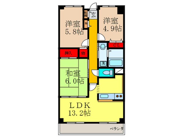 サワン東太田の物件間取画像